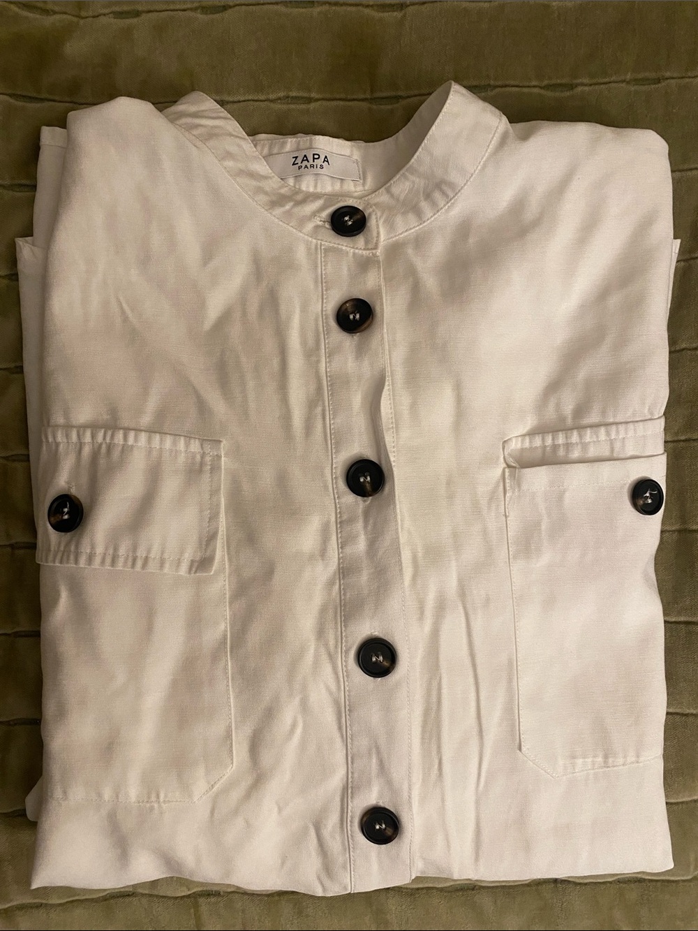Zapa París White Lightweight Button-Front Shirt